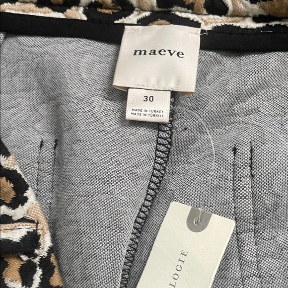 Maeve Ettie High Rise Crop Leopard Wide Leg Pants - Picture 2 of 3